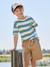 Tee-shirt garçon larges rayures motif poitrine orange+rayé vert 9 - vertbaudet enfant 