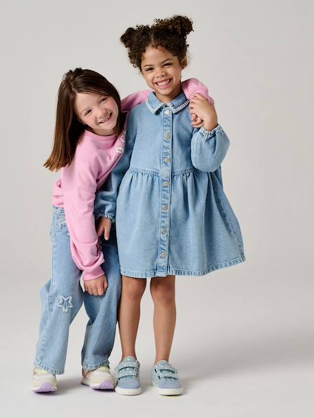 Robe fille en denim double stone 2 - vertbaudet enfant 