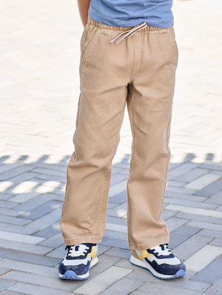 Pantalon garçon  fluide facile à enfiler garçon beige+bleu moyen+bleu nuit+terracotta 1 - vertbaudet enfant 