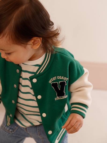 Blouson teddy bébé en molleton vert 1 - vertbaudet enfant 