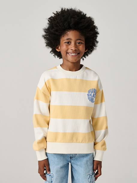 Sweat garçon rayé motif placé pistache+rayé jaune 7 - vertbaudet enfant 
