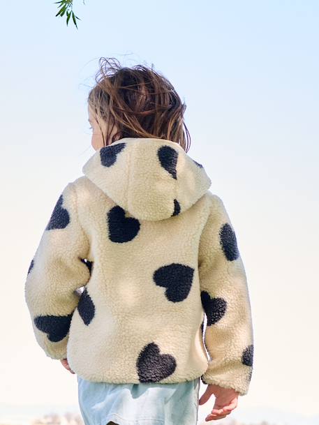 Veste fille sherpa motifs écru+vanille 6 - vertbaudet enfant 