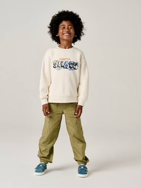 Pantalon cargo léger beige+olive 8 - vertbaudet enfant 