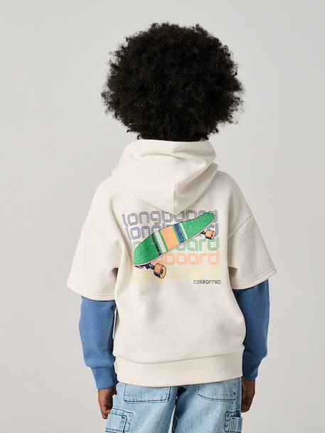 Sweat garçon double manche écru 1 - vertbaudet enfant 