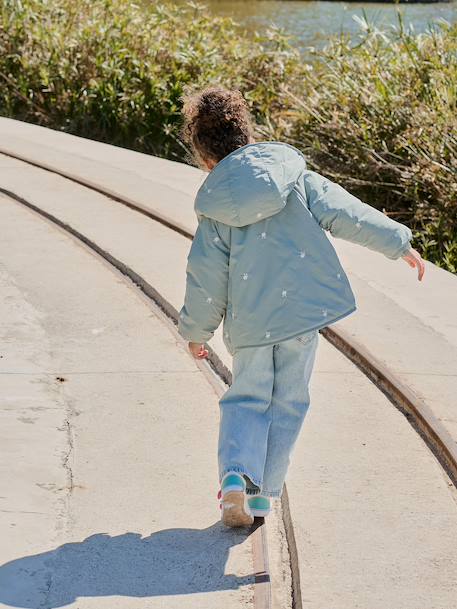 Doudoune légère fille brodée vert de gris 9 - vertbaudet enfant 