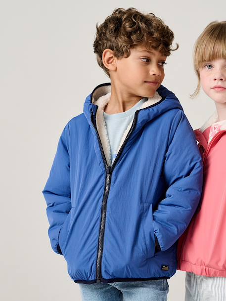 Blouson sherpa réversible bleu roi 9 - vertbaudet enfant 