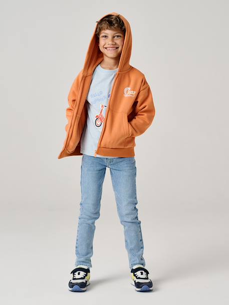 Sweat zippé garçon capuche orange 8 - vertbaudet enfant 