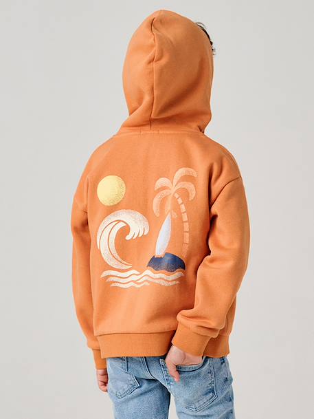 Sweat zippé garçon capuche orange 6 - vertbaudet enfant 