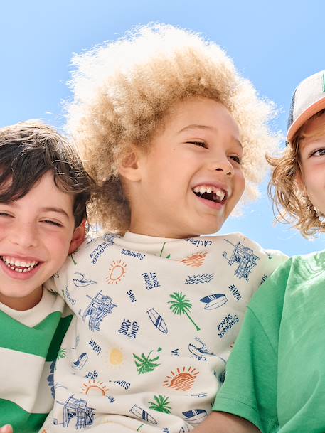 Sweat garçon col rond écru 1 - vertbaudet enfant 