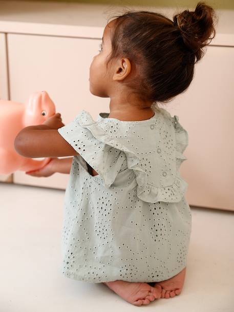 Blouse bébé fille broderie anglaise vert d'eau 6 - vertbaudet enfant 