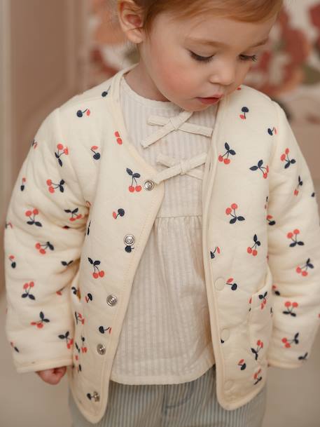 Gilet bébé fille matelassé vanille 1 - vertbaudet enfant 