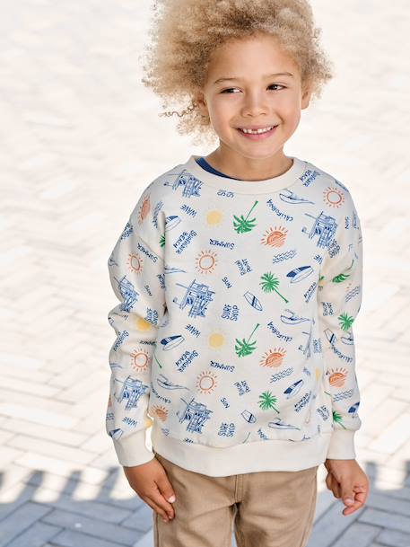 Sweat garçon col rond écru 2 - vertbaudet enfant 