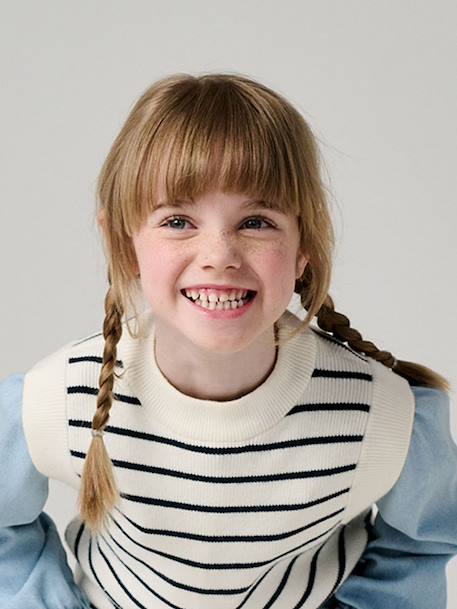 Pull sans manche fille écru+Léopard 2 - vertbaudet enfant 