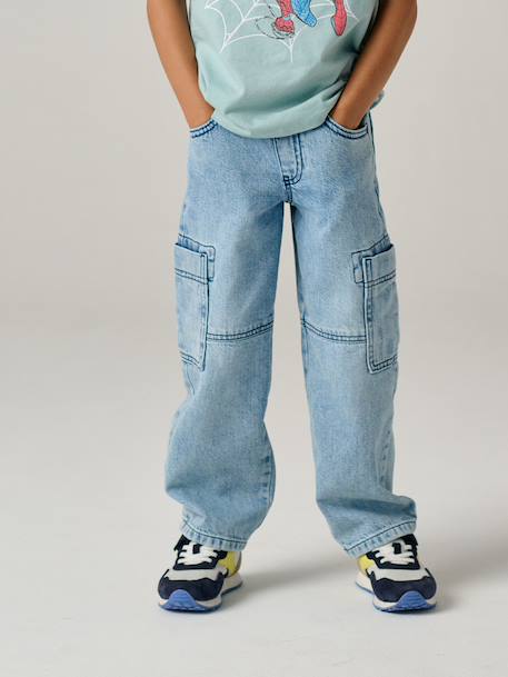 Pantalon battle garçon en denim double stone 1 - vertbaudet enfant 