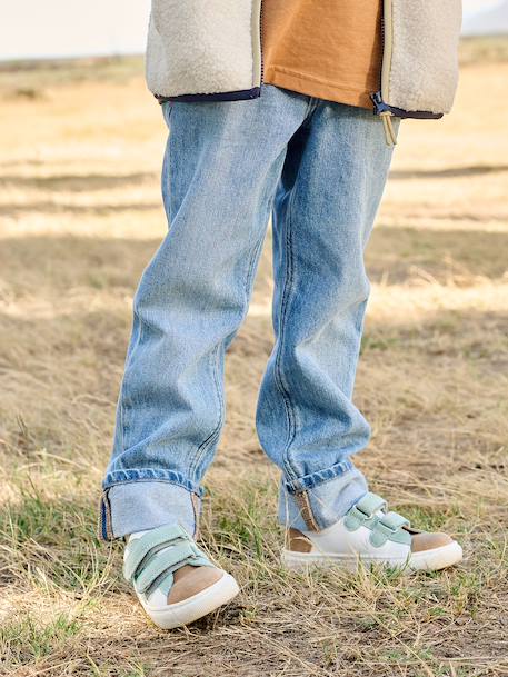 Jean garçon droit à revers denim brut+stone 8 - vertbaudet enfant 