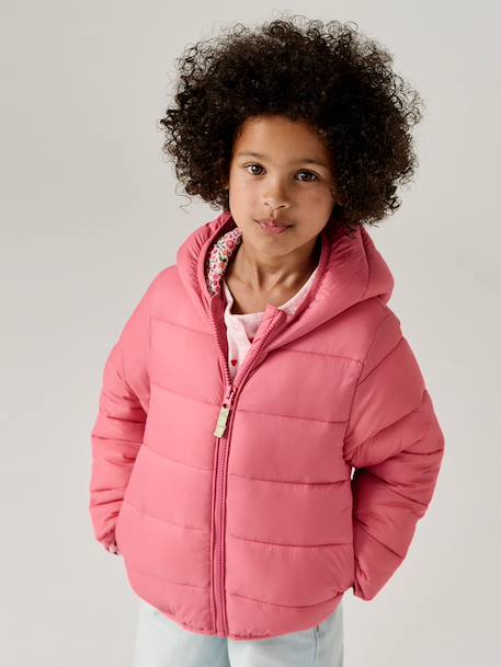 Doudoune fille légère à capuche marine+rose+vert de gris+vieux rose 6 - vertbaudet enfant 