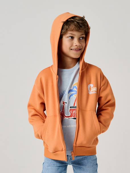 Sweat zippé garçon capuche orange 7 - vertbaudet enfant 