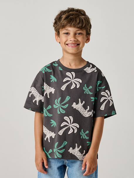 T-shirt garçon manches courtes anthracite+blanc+écru 1 - vertbaudet enfant 