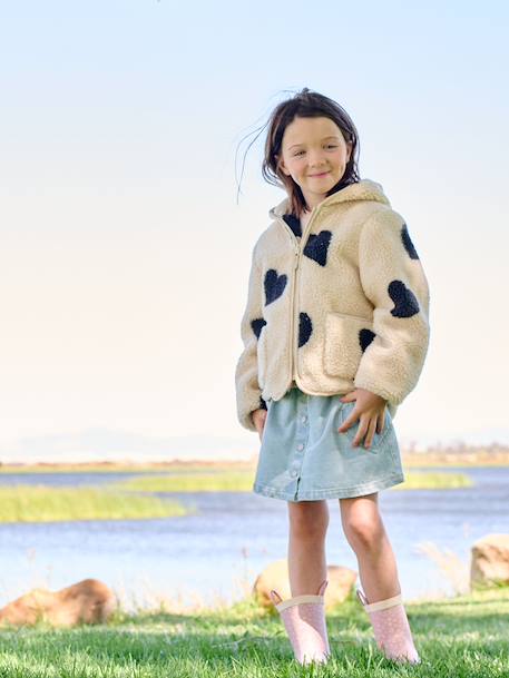 Veste fille sherpa motifs écru+vanille 7 - vertbaudet enfant 