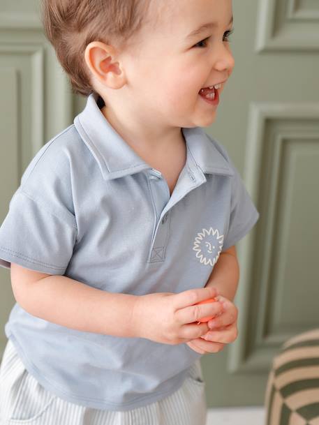 Ensemble polo pantalon bébé garçon rayé bleu 9 - vertbaudet enfant 