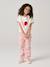 Pantalon mom fille brodé rose poudré+vert de gris 2 - vertbaudet enfant 