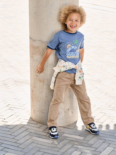 Pantalon garçon  fluide facile à enfiler garçon beige+bleu moyen+bleu nuit+terracotta 2 - vertbaudet enfant 