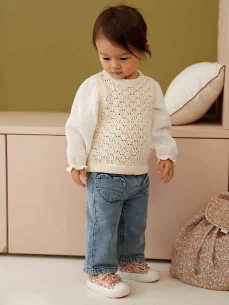 Pull bébé fille 2 en 1 écru 2 - vertbaudet enfant 