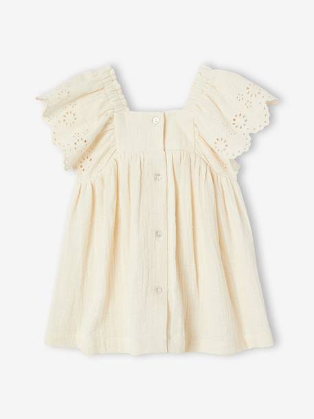 Robe bébé en gaze de coton écru+rouge 2 - vertbaudet enfant 