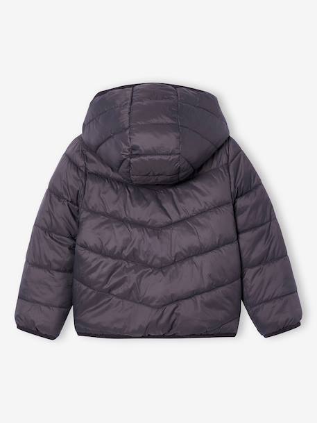 Doudoune fille légère réversible anthracite+rose pâle 3 - vertbaudet enfant 