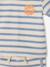 Ensemble bébé tee-shirt + short en éponge bleu grisé+rayé bleu+taupe 14 - vertbaudet enfant 