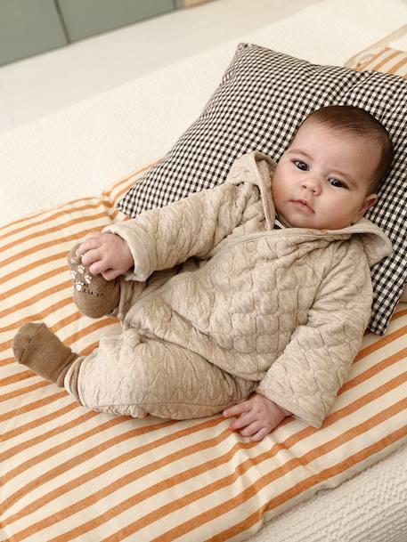 Combipilote bébé en jersey beige chiné 1 - vertbaudet enfant 