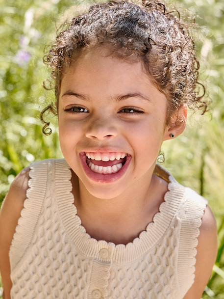Gilet fille sans manches en maille vanille 5 - vertbaudet enfant 