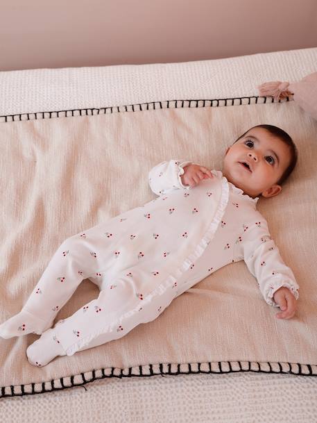 Pyjama Naissance fille cerise écru 1 - vertbaudet enfant 