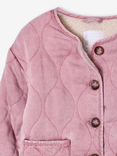 Veste matelassée fille doublée sherpa rose 5 - vertbaudet enfant 