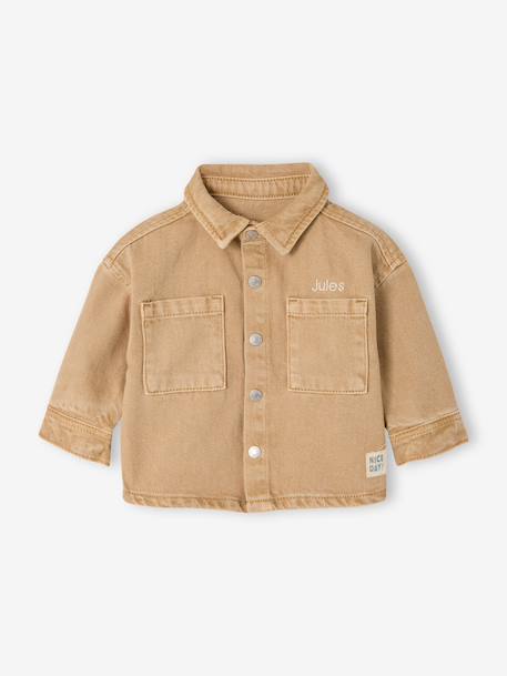 Surchemise bébé pressionnée sable+taupe 14 - vertbaudet enfant 