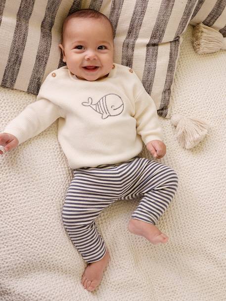 Ensemble garçon naissance en tricot bleu 2 - vertbaudet enfant 