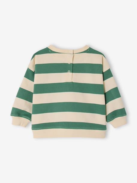 Sweat bébé manches longues rayés rayé vert 2 - vertbaudet enfant 