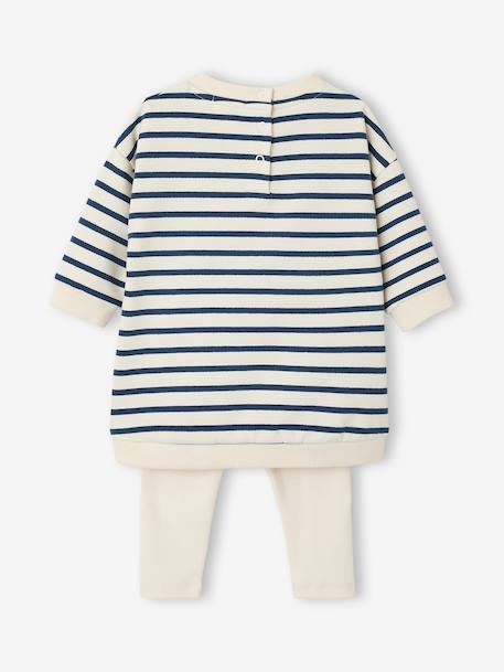 Ensemble bébé robe legging personnalisable rayé marine 6 - vertbaudet enfant 