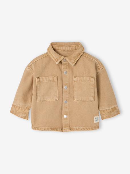 Surchemise bébé pressionnée sable+taupe 11 - vertbaudet enfant 