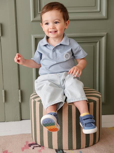 Ensemble polo pantalon bébé garçon rayé bleu 2 - vertbaudet enfant 