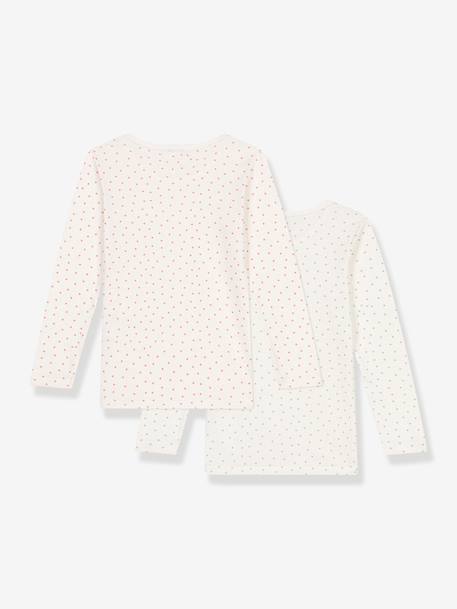 Lot 2 tee-shirts manches longues Petit Bateau blanc 2 - vertbaudet enfant 
