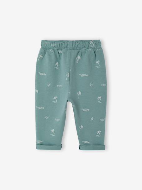Pantalon bébé molleton imprimé cappuccino+vert émeraude+vert sauge 5 - vertbaudet enfant 