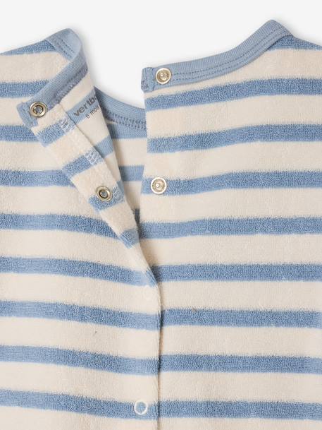 Ensemble bébé tee-shirt + short en éponge bleu grisé+rayé bleu+taupe 15 - vertbaudet enfant 