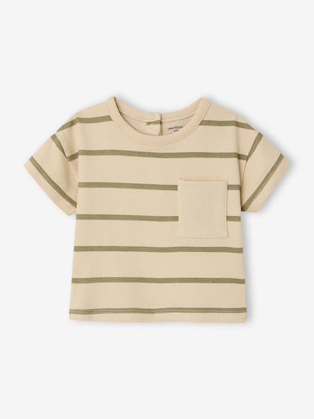 T-shirt bébé rayé en coton rayé bleu+rayé vert 5 - vertbaudet enfant 