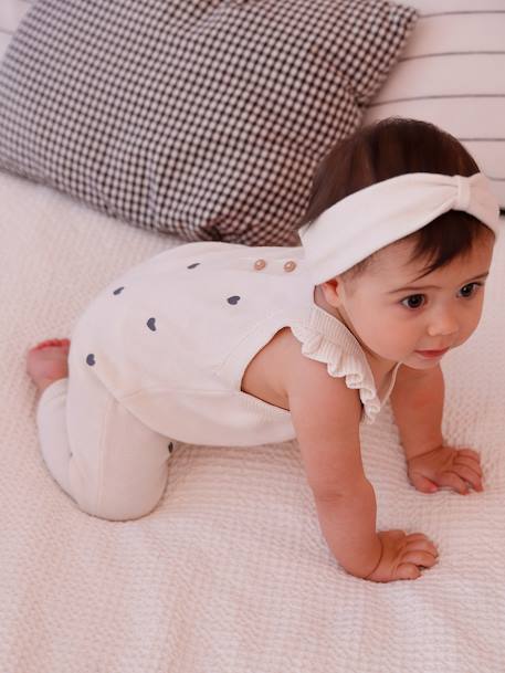 Coffret naissance salopette fille et bandeau écru 4 - vertbaudet enfant 