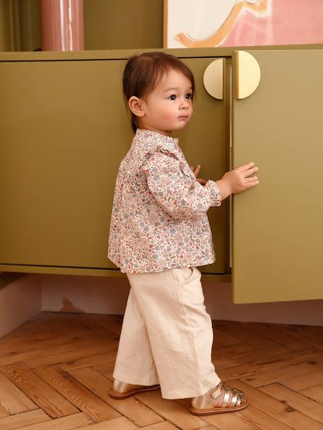 Blouse à volants bébé rose+vanille+vert de gris 5 - vertbaudet enfant 