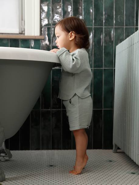 Ensemble 3 pièces short bébé garçon vert d'eau 11 - vertbaudet enfant 