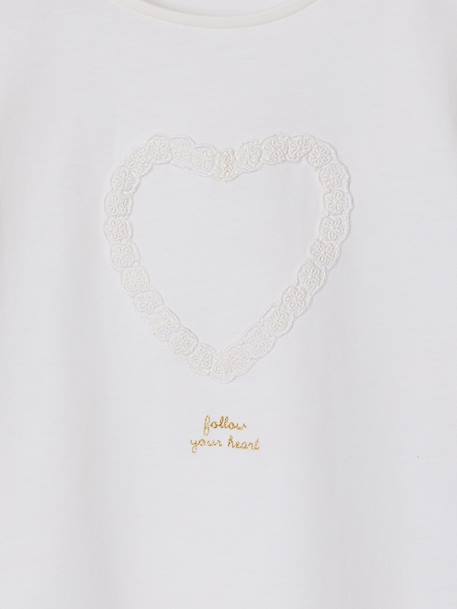 T-shirt manches courtes fille blanc 3 - vertbaudet enfant 