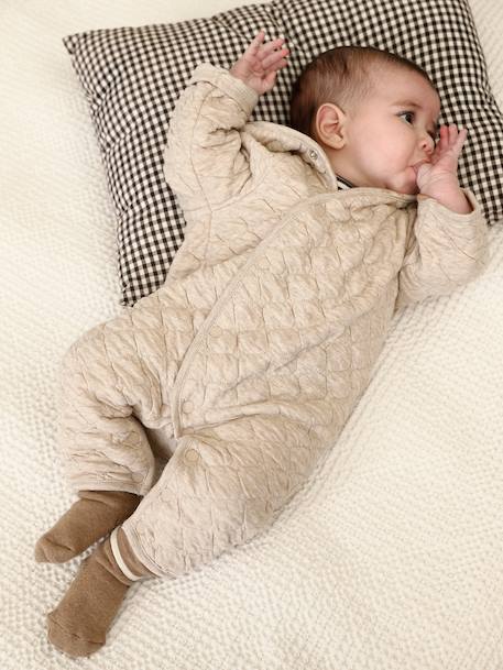 Combipilote bébé en jersey beige chiné 2 - vertbaudet enfant 