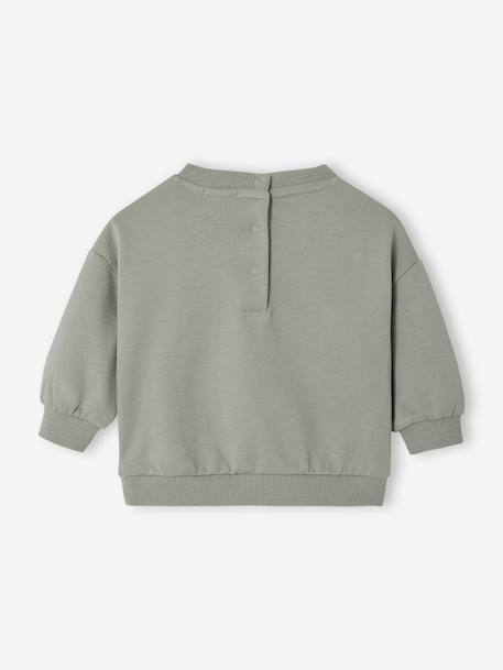 Sweat bébé col rond écru+vert sauge 6 - vertbaudet enfant 